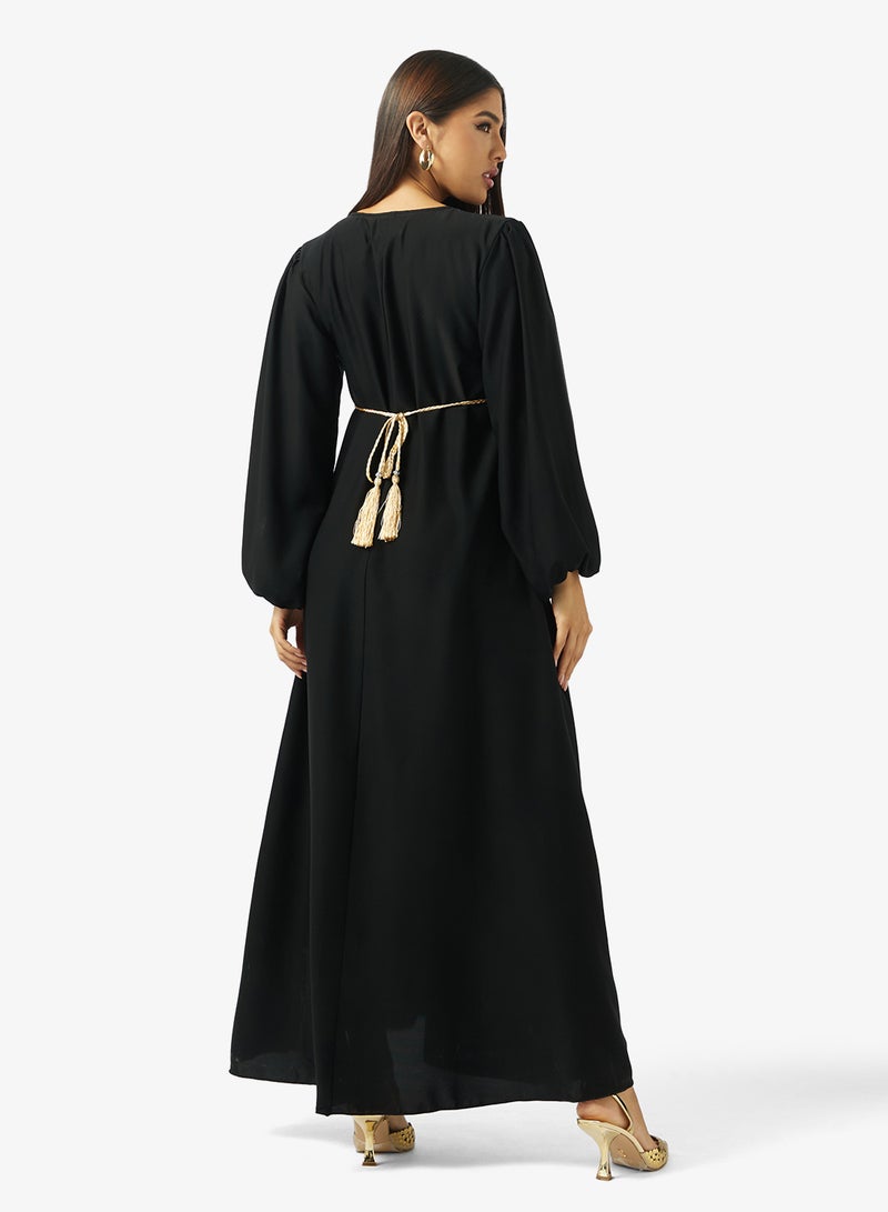 hayas closet Puff Sleeve Button Detailed Dress - Image 2